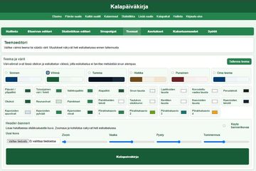 Teemaeditori ja bannerin vaihto